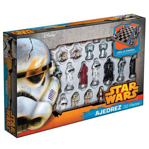 Ajedrez Star Wars 32 Piezas De Plastico 3D Caja Carton