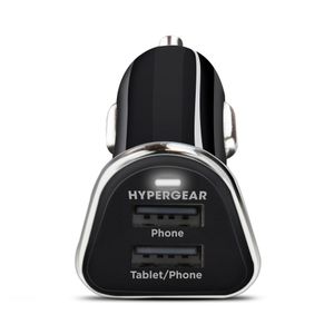 High-Power Dual Usb Car Charger - Black