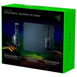 Audifonos Blackshark V2 X, Mouse Pad Gigantus V2 y Mouse Deathadder V2 En Negro