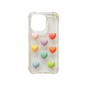 Funda Para iPhone 15 Pro Max Con Patron De Corazones 3D