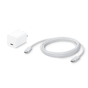 Cargador De Pared Pd Gan Speedport 30 Usb-C (30W) Con Cable Usb-C A Usb-C (2M) En Blanco