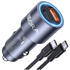 Cargador Para Auto SpeedBoost Dual Usb-C & Usb-A Pd 25W En Negro