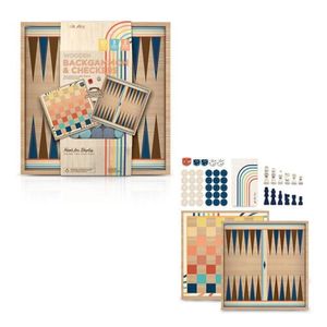 Juego Backgammon Y Damas Chinas De Madera