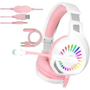 Gaming Headset Ghost Spider Xth-M565Sg Wired En Blanco Con Rosa