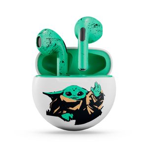 Audifonos True Wireless Arcus 243 Grogu En Blanco Con Verde