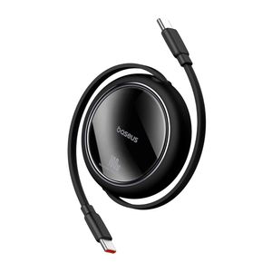 Cable Retractil Usb-C A Usb-C 100W En Negro
