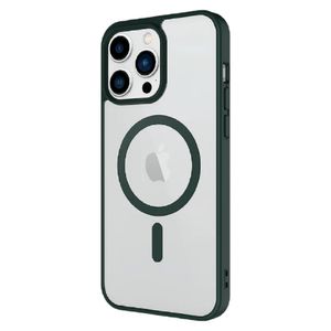 Funda Para iPhone 15 Pro Max Magbump Compatible Con MagSafe En Transparente Con Marco Negro