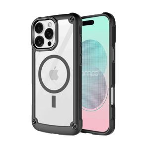 Funda Para iPhone 16 Pro Max Durabump Compatible Con MagSafe En Transparente Con Marco Negro