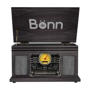 Tornamesa Tipo Vintage 8 en 1 Bluetooth En Gris